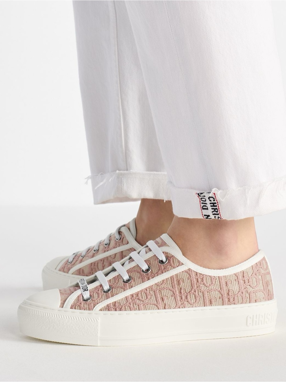 New Dior Walk'n'Dior Sneaker Nude Dior Oblique Embroidered Cotton $1,100 39.5